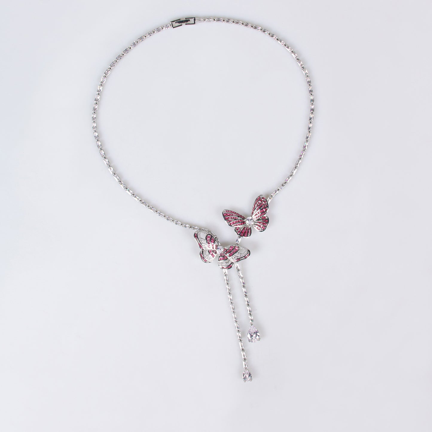Fairy Butterfly Tassel Necklace Light Luxury Butterfly Fairy Long Earrings Set