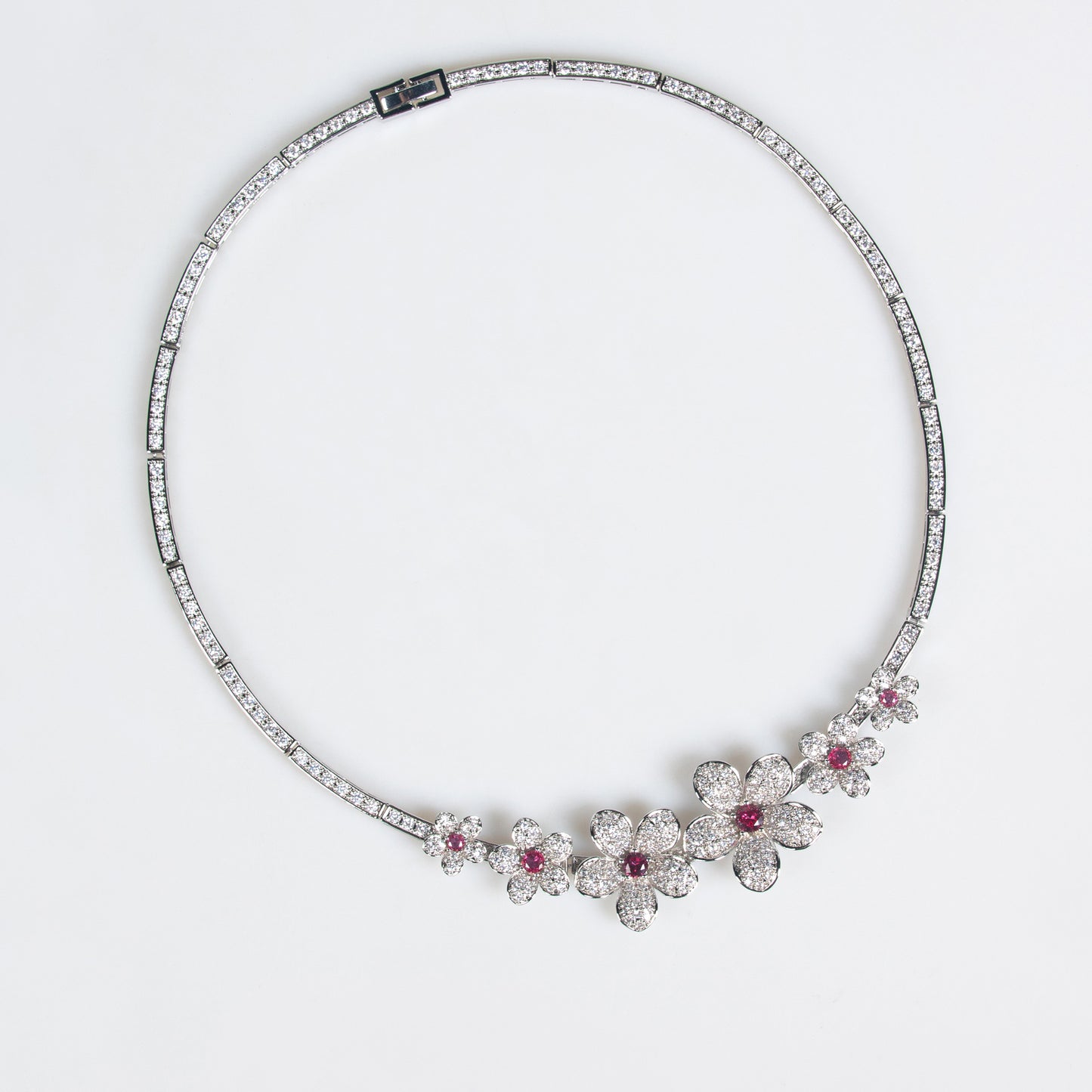 Necklace Earrings Set Fashion Luxury Zircon Flower Wedding Dress Accessories Bridal Necklace Set Wedding Jewelry