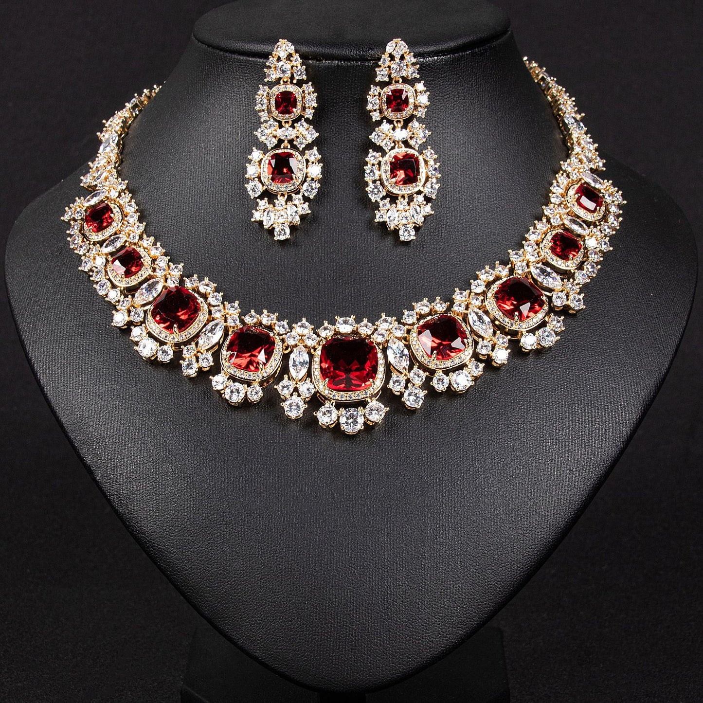 Noble luxury necklace jewelry bridal banquet set set with AAA zircon jewelry set women