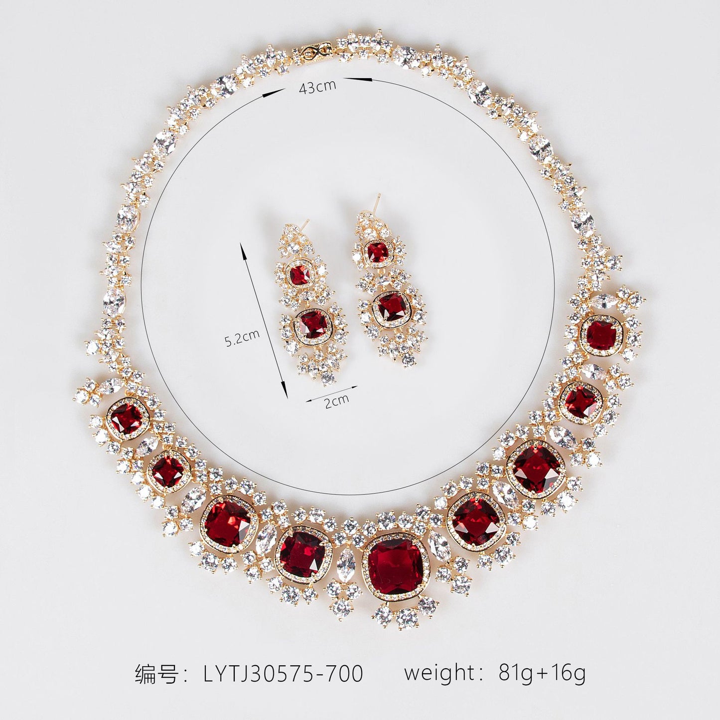 Noble luxury necklace jewelry bridal banquet set set with AAA zircon jewelry set women