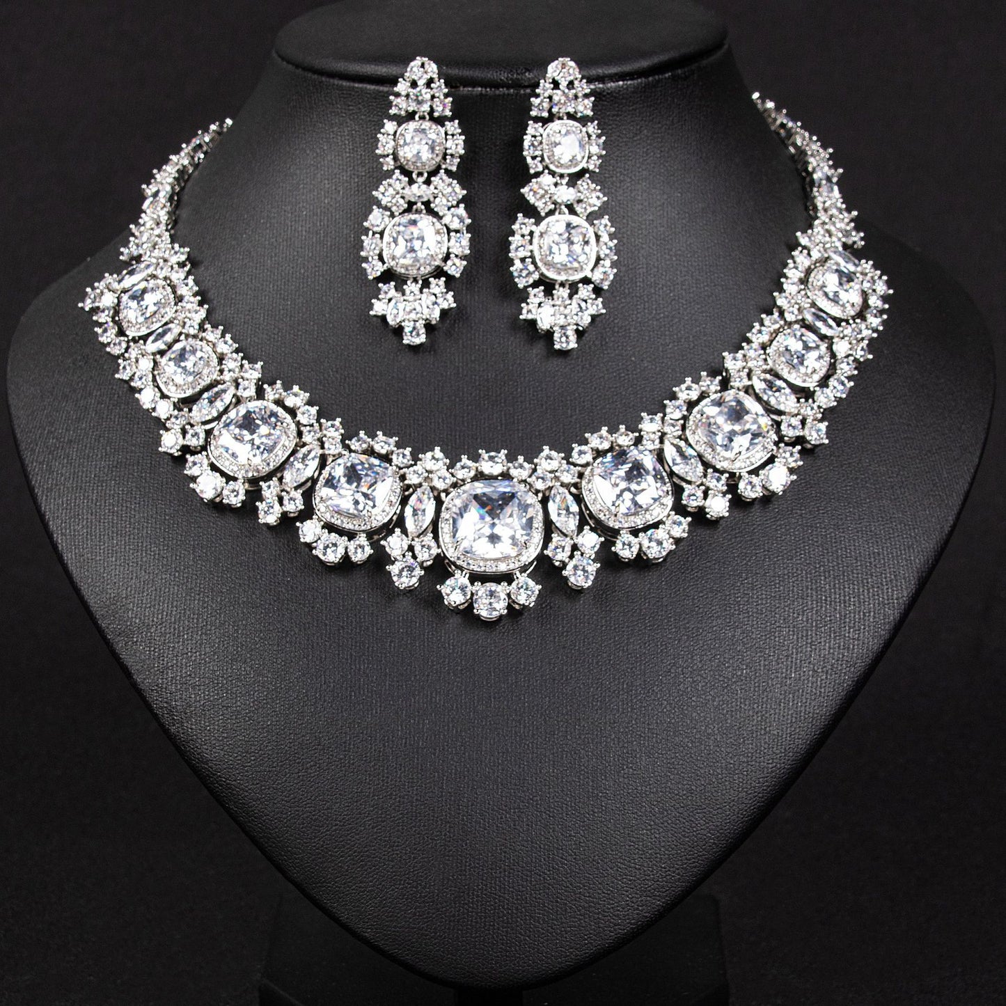 Noble luxury necklace jewelry bridal banquet set set with AAA zircon jewelry set women