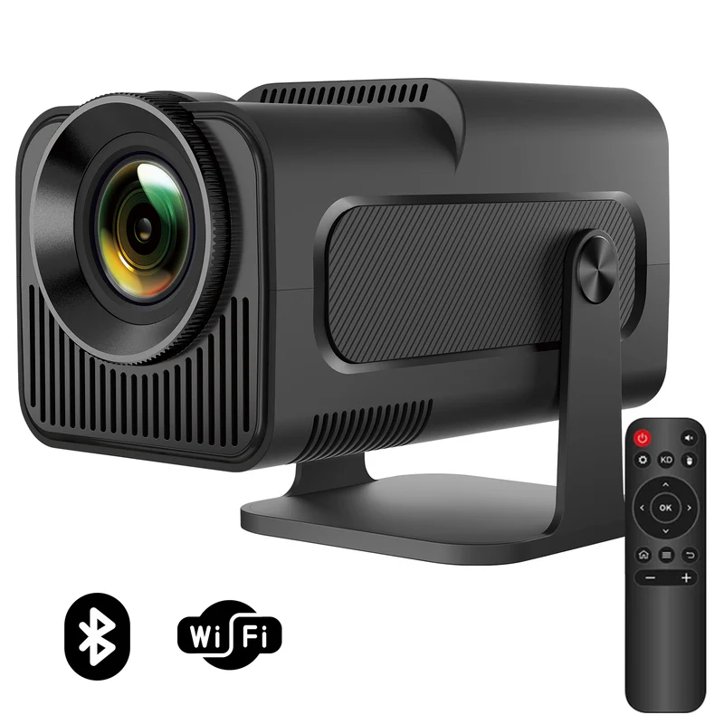 HY320 Native 1080P Smart WiFi Projector with Bluetooth, 4K Supported Mini Projector, Auto Vertical Keystone, 5W Speaker, 180° Rotatable Home Theater Projector for Bedroom Movies, Gaming and Soccer Nights
