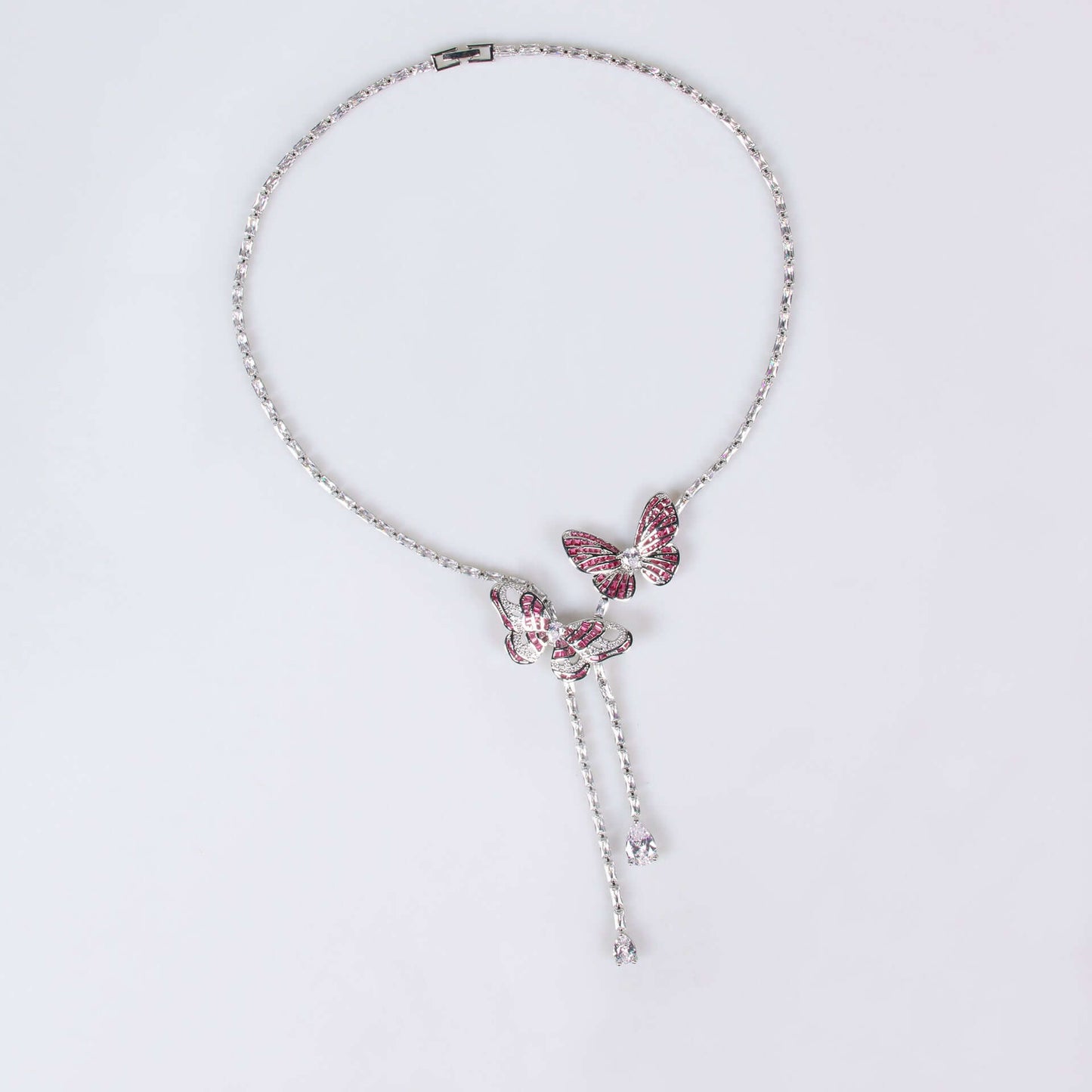 Fairy Butterfly Tassel Necklace Light Luxury Butterfly Fairy Long Earrings Set