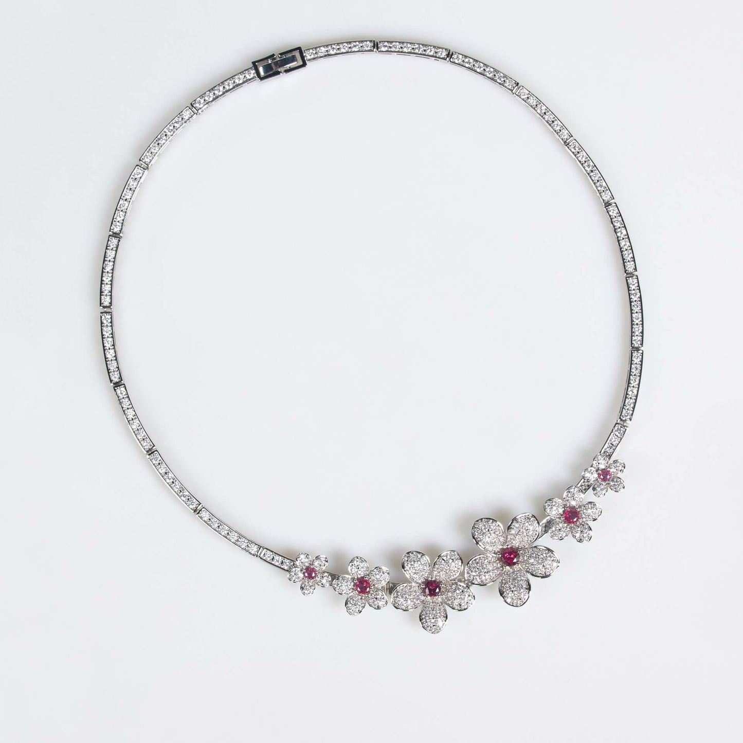 Necklace Earrings Set Fashion Luxury Zircon Flower Wedding Dress Accessories Bridal Necklace Set Wedding Jewelry