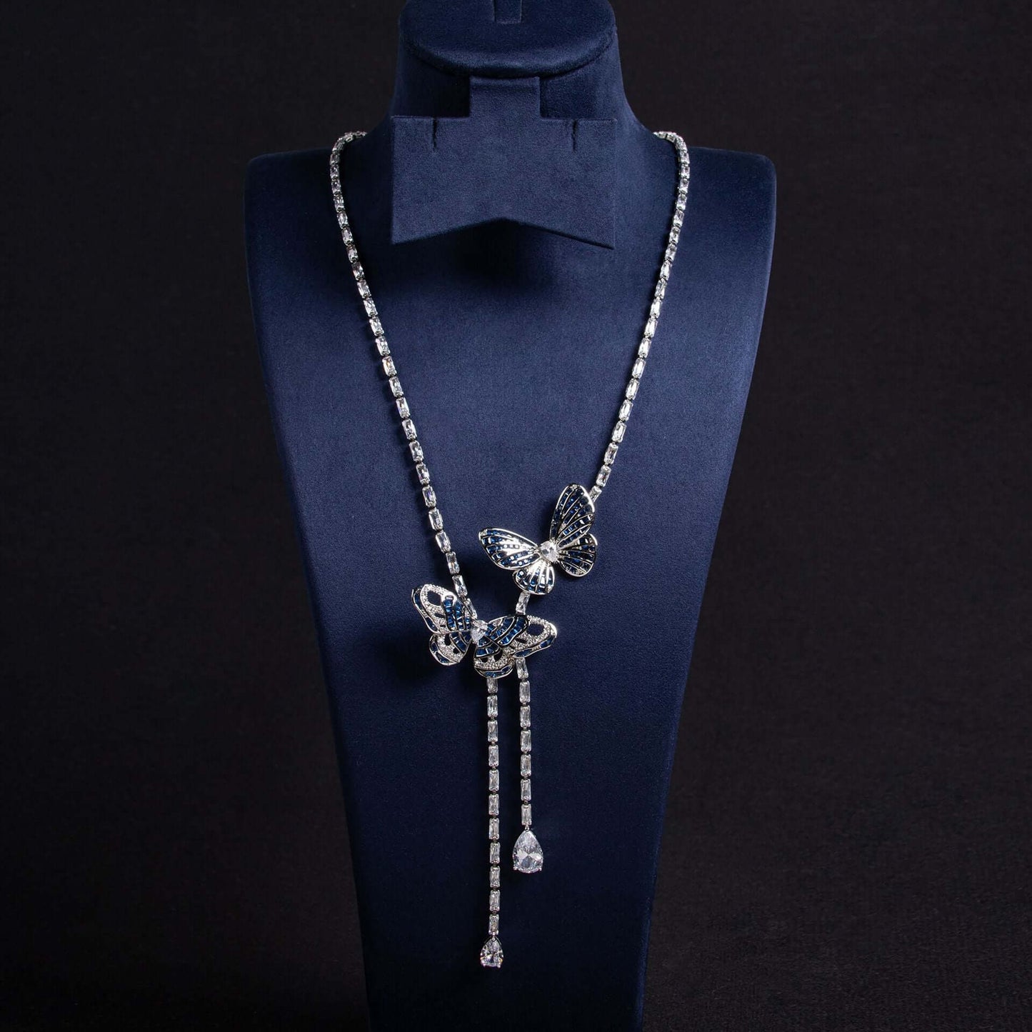 Fairy Butterfly Tassel Necklace Light Luxury Butterfly Fairy Long Earrings Set