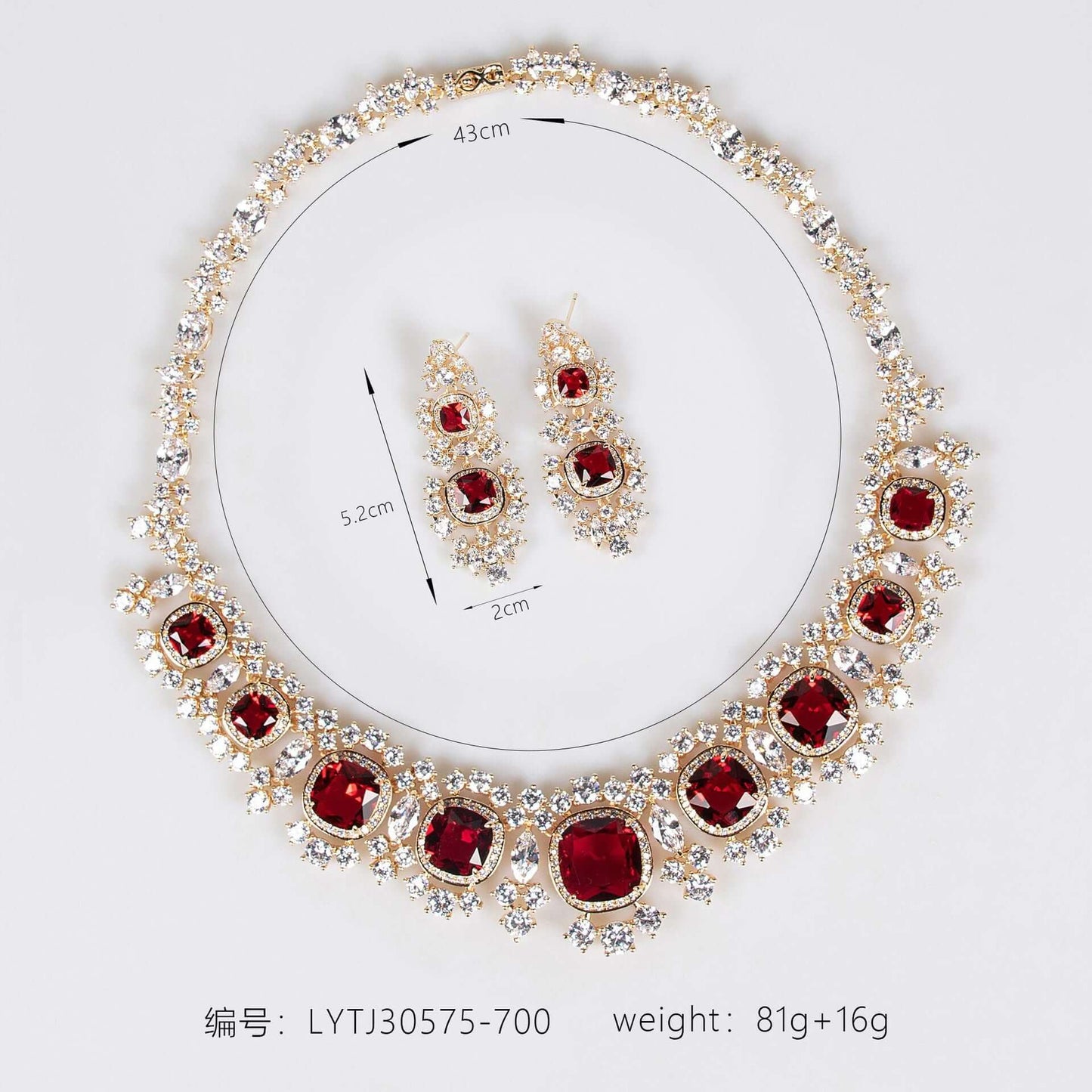 Noble luxury necklace jewelry bridal banquet set set with AAA zircon jewelry set women