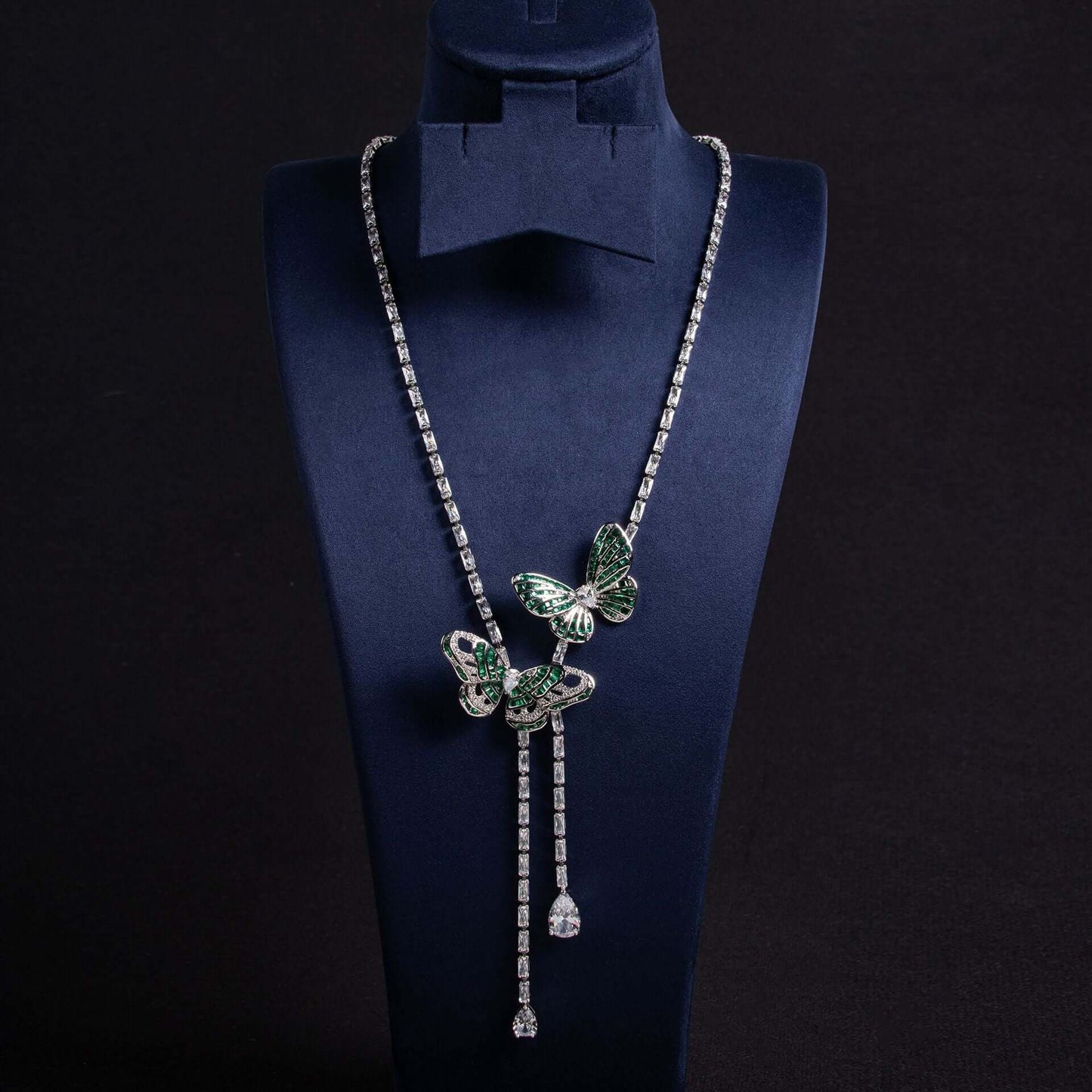 Fairy Butterfly Tassel Necklace Light Luxury Butterfly Fairy Long Earrings Set